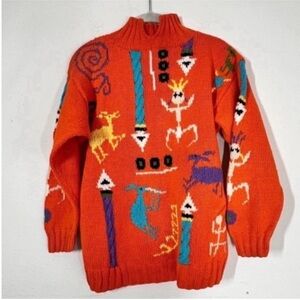 Vibrant Orange Graphic Sweater
